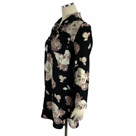 Mud pie Small Floral Long Sleeve Shirt Dress Roses - Picture 2 of 6